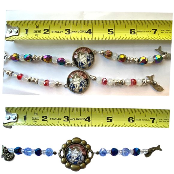 Regal Queen of Cats Cabochon Beaded Bracelet NEW - Picture 8 of 16